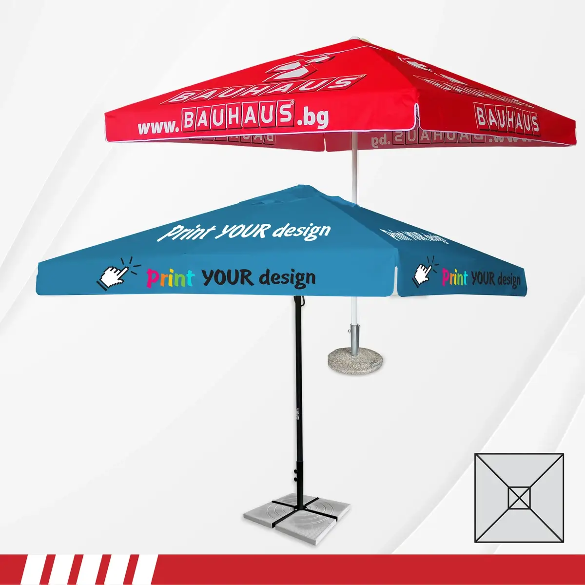 Алуминиев чадър  3.50 х 3.50 м с Ваш дизайн